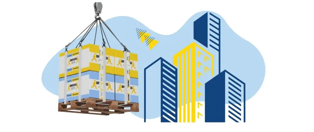 BMOVED office movers delivering boxes during commercial moving service in Toronto